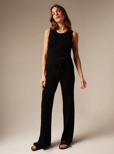 Lola | Cashmere Ribbed Tank Top - Black