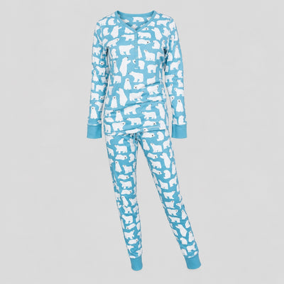 Women's Jogger/Henley Pajama Set - Polar Bear