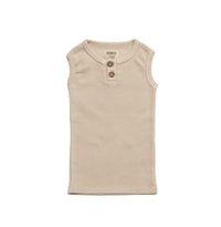 Organic Vintage Henley Tank - Oatmeal