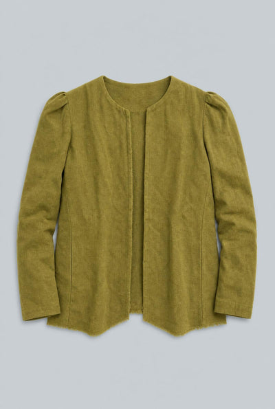 Paula Puff Shoulder Blazer - Green