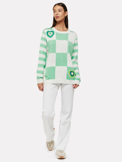 Hadley Heart Jumper - Persian Green
