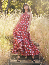 Isabel Maxi Dress - Scarlet/Ivory Rose Floral
