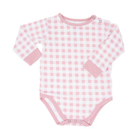 Long Sleeve Bodysuit - Pink Gingham