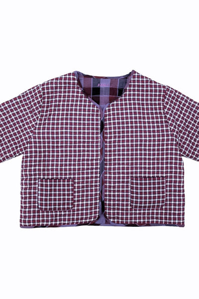 Purple Plaid Quilted Children's Jacket