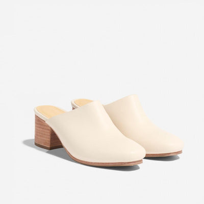 All-Day Heeled Mule - Bone - FINAL SALE
