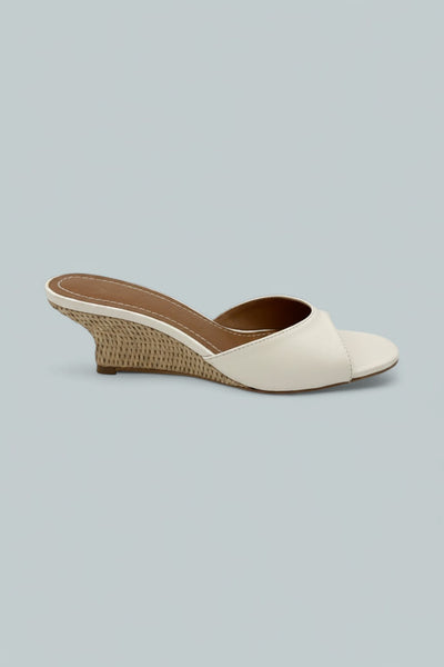 Women's Brigitte Leather Wedge Sandals - Paper Natural