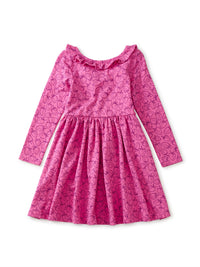 Ruffle Collar Ballet Dress - Tossed Strawberries In Pink