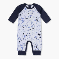 Little Slugger Romper - Blue Terrazzo