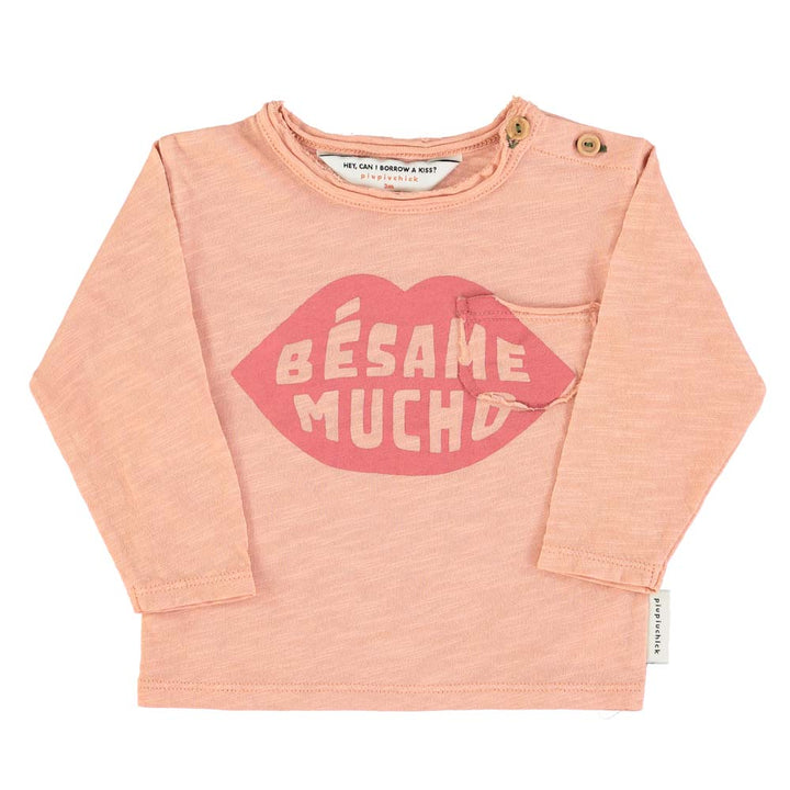 Baby Long Sleeve - Light Pink with Besame Mucho