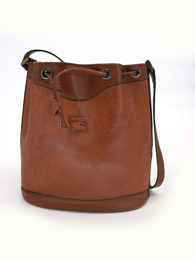 Pre-Owned Burberry Leather Bucket Shoulder Bag