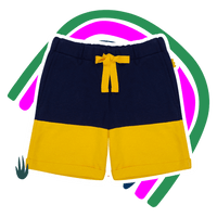 Bi-Color Shorts - Navy & Yellow