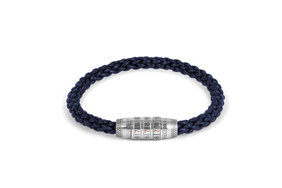 Combination Lock 777 Silver Bracelet In Blue - Blue