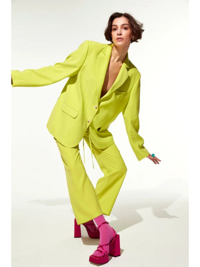 Kyra Cropped Trousers - Lime