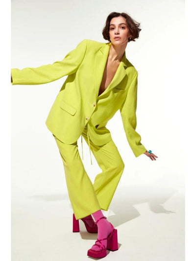 Kyra Cropped Trousers - Lime