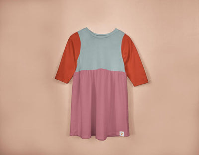 Two-Tone Organic Cotton Jersey Dress - Mado