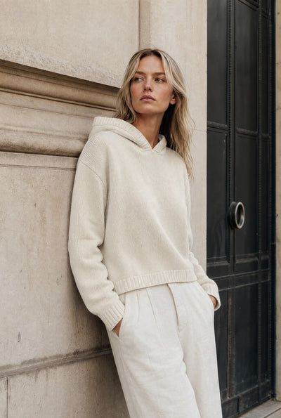Cashmere Blend Hoodie - Ivory