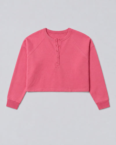 Henley Sweatshirt - Pink