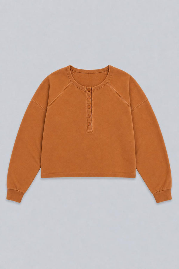 Henley Sweatshirt - Camel