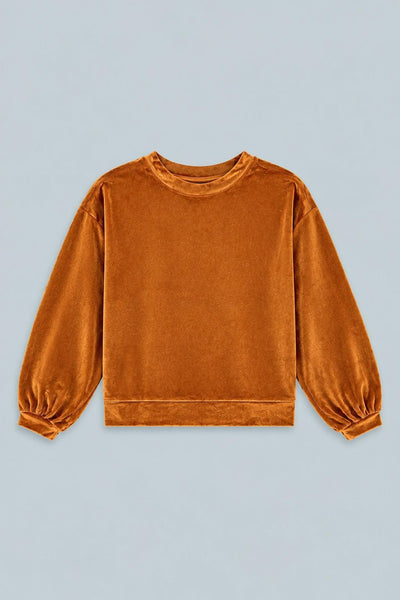 Velour Sweatshirt - Burnt Orange