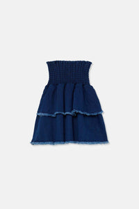 Herringbone denim skirt - Denim