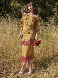 Liliana Peasant Top - Honeycomb/Mini Rose Floral