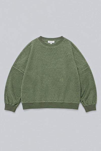 Oversized Reversed Jersey Sweatshirt - Emerald