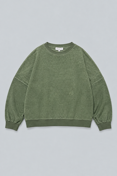 Oversized Reversed Jersey Sweatshirt - Emerald