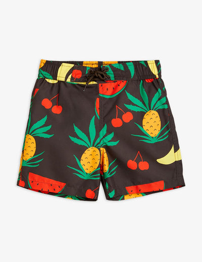 Fruits Aop Swim Shorts - Brown
