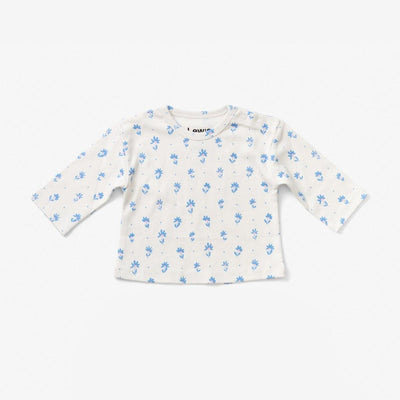 Baby Long Sleeve T Shirt - Flower Polka Dot Sky