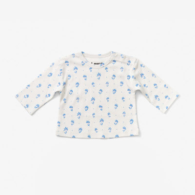 Baby Long Sleeve T Shirt - Flower Polka Dot Sky