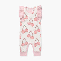 Sleeveless Ruffle Romper - Very Cherry