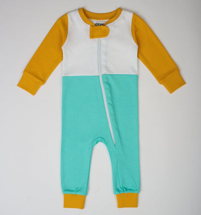 Long Sleeve Sunny Zip Romper - Teal