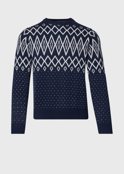 Jacquard Sweater - Navy