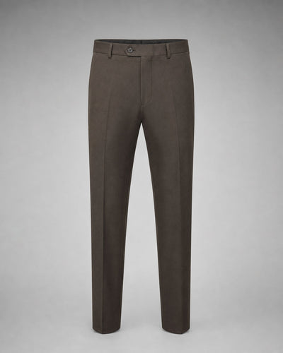 Super 110s Wool Trouser - Dark Brown