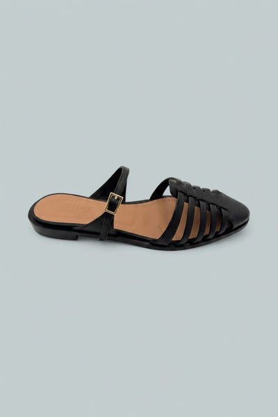 Eleonora Strappy Flats - Black