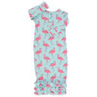 Ruffle Gown - Flamingo Aqua