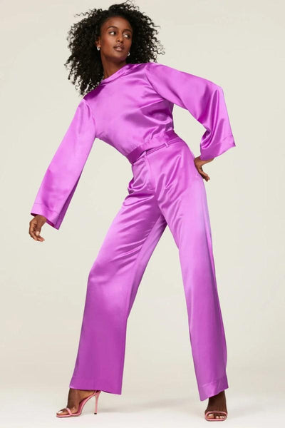 Silky Open Back Top - Pink