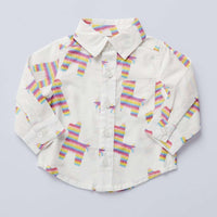 Long Sleeve Oxford Shirt - Pinata Party