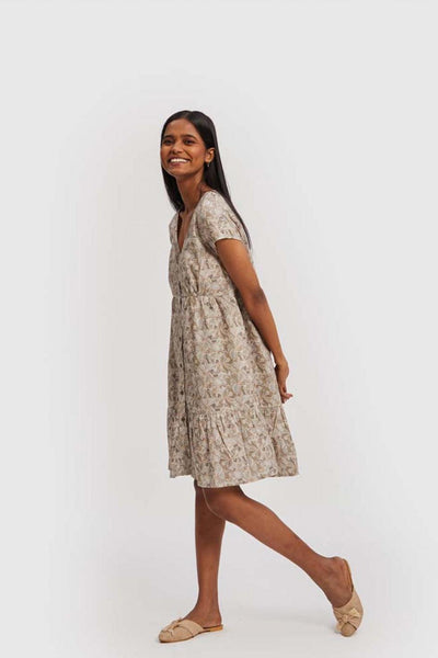 Tiered Short Dress - Safari Scenes - XL - Dresses