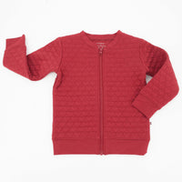 French Terry Hearts Jacket - Rhubarb Red
