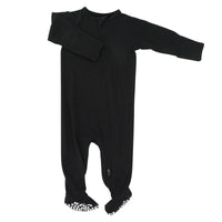 Zipper Footie - Midnight Black