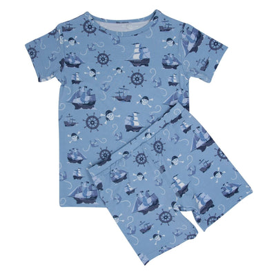 Pirate Ships Summer Pajama Set - Pirates Ahoy
