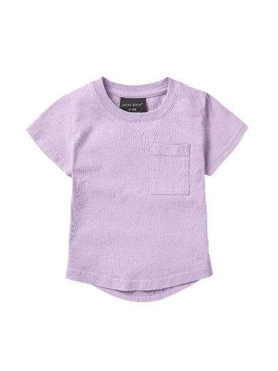 Acid Wash Pocket Tee - Purple
