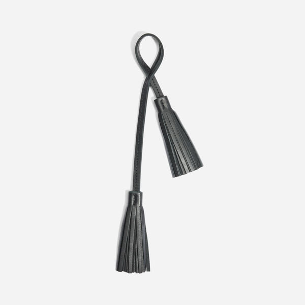Double Tassel Bag Charm - Black