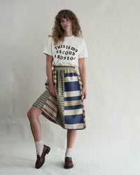 Mixed Upholstry Deadstock Satin Dirndl Skirt - Multi