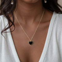 Single Hearted Girl Black Necklace – Magnetic Clasp Jewelry for Self-Love