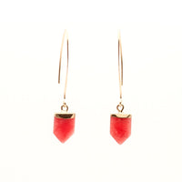 Swami Drop Earrings ~ Salty Pendants - Ruby