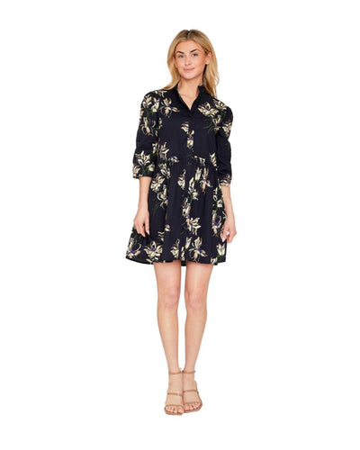 Cammie Ruffle Shirt Dress - Garden Romance