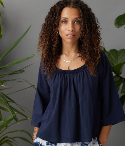 Alma Top - Dark Blue - Blouse