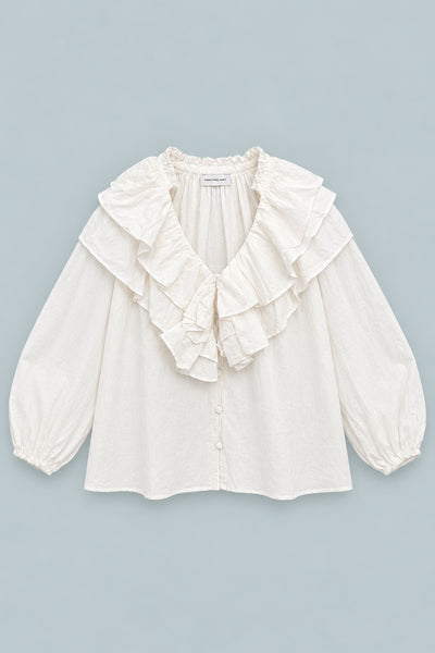 Ruffle Top - White